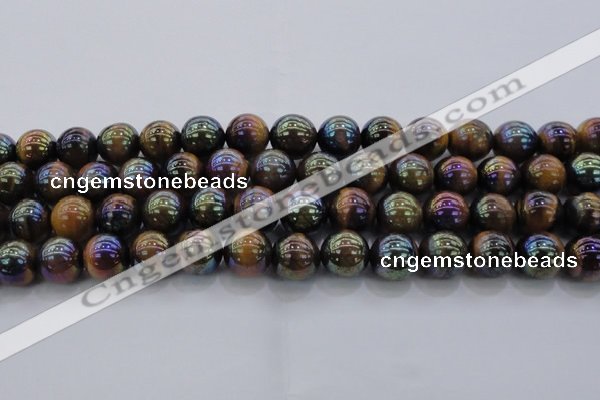 CTE1504 15.5 inches 12mm round AB-color yellow tiger eye beads