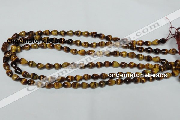 CTE151 15.5 inches 6*9mm teardrop yellow tiger eye gemstone beads