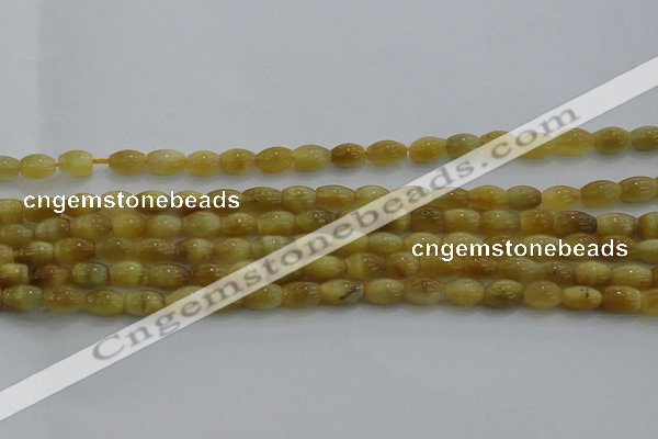 CTE1515 15.5 inches 6*10mm rice golden tiger eye beads wholesale