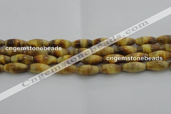 CTE1522 15.5 inches 8*18mm rice golden tiger eye beads wholesale