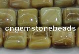 CTE1528 15.5 inches 14*14mm square golden tiger eye beads wholesale