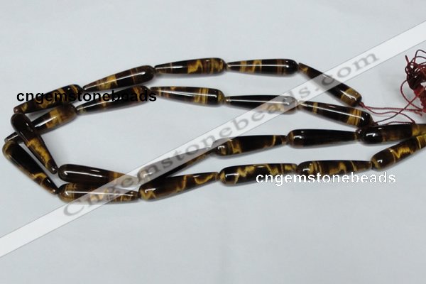 CTE154 15.5 inches 8*35mm teardrop yellow tiger eye gemstone beads