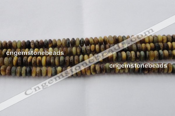 CTE1546 15.5 inches 4*8mm rondelle golden & blue tiger eye beads