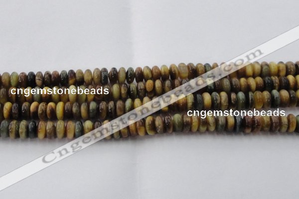 CTE1547 15.5 inches 6*10mm rondelle golden & blue tiger eye beads