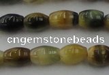 CTE1552 15.5 inches 6*10mm rice golden & blue tiger eye beads wholesale