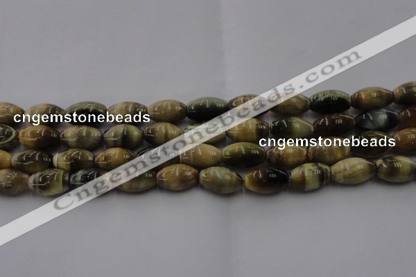 CTE1555 15.5 inches 12*16mm rice golden & blue tiger eye beads wholesale