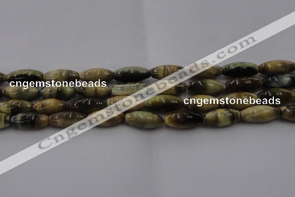 CTE1559 15.5 inches 8*18mm rice golden & blue tiger eye beads wholesale