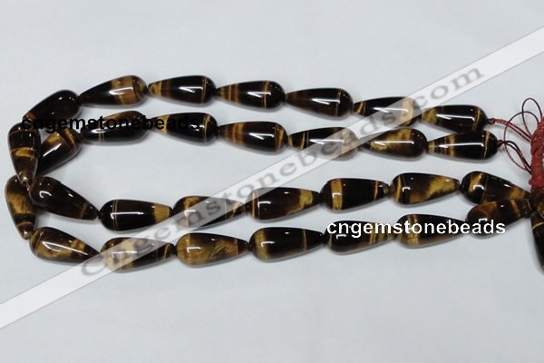 CTE156 15.5 inches 12*26mm teardrop yellow tiger eye gemstone beads