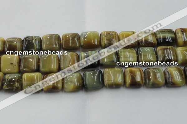 CTE1567 15.5 inches 18*18mm square golden & blue tiger eye beads wholesale