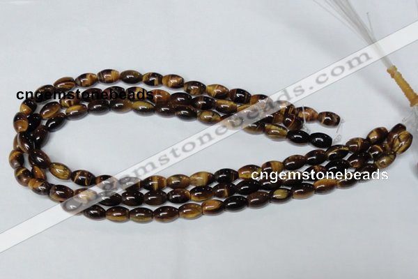 CTE157 15.5 inches 6*8mm rice yellow tiger eye gemstone beads