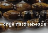 CTE1580 15.5 inches 8*12mm faceted rice yellow tiger eye beads