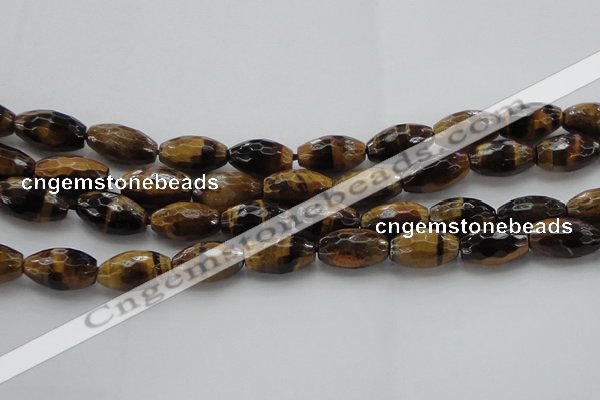 CTE1582 15.5 inches 12*16mm faceted rice yellow tiger eye beads