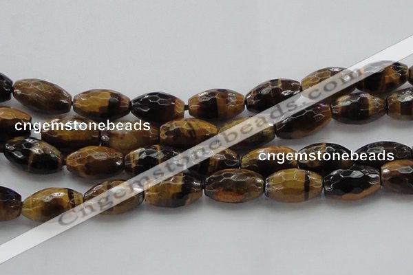 CTE1584 15.5 inches 15*20mm faceted rice yellow tiger eye beads