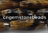 CTE1587 15.5 inches 10*30mm faceted rice yellow tiger eye beads