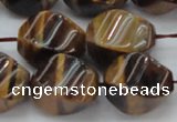 CTE1593 15.5 inches 15*20mm twisted rice yellow tiger eye beads