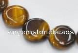 CTE16 15.5 inches 15mm coin yellow tiger eye beads Wholesale