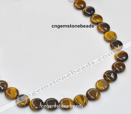 CTE16 15.5 inches 15mm coin yellow tiger eye beads Wholesale