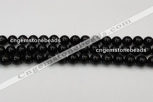 CTE1605 15.5 inches 14mm round AB grade black tiger eye beads