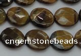 CTE1725 15.5 inches 12mm faceted coin yellow tiger eye beads