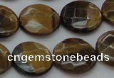 CTE1727 15.5 inches 16mm faceted coin yellow tiger eye beads