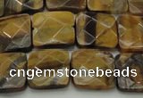 CTE1733 15.5 inches 14*14mm faceted square yellow tiger eye beads