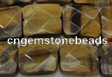 CTE1735 15.5 inches 18*18mm faceted square yellow tiger eye beads