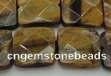 CTE1736 15.5 inches 20*20mm faceted square yellow tiger eye beads