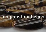 CTE1744 15.5 inches 15*30mm twisted rectangle yellow tiger eye beads