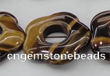 CTE1746 15.5 inches 34mm carved flower yellow tiger eye beads