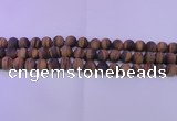 CTE1770 15.5 inches 4mm round matte yellow tiger eye beads