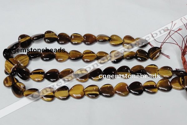 CTE179 15.5 inches 10*10mm heart yellow tiger eye gemstone beads