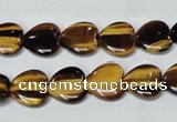 CTE181 15.5 inches 14*14mm heart yellow tiger eye gemstone beads