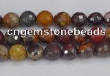 CTE1818 15.5 inches 4mm faceted round red iron tiger beads