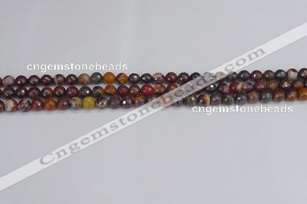 CTE1818 15.5 inches 4mm faceted round red iron tiger beads