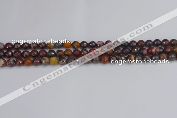 CTE1819 15.5 inches 6mm faceted round red iron tiger beads