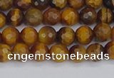 CTE1827 15.5 inches 6mm faceted round yellow tiger eye beads