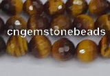 CTE1828 15.5 inches 8mm faceted round yellow tiger eye beads