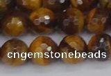 CTE1829 15.5 inches 10mm faceted round yellow tiger eye beads