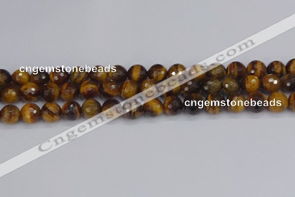 CTE1829 15.5 inches 10mm faceted round yellow tiger eye beads