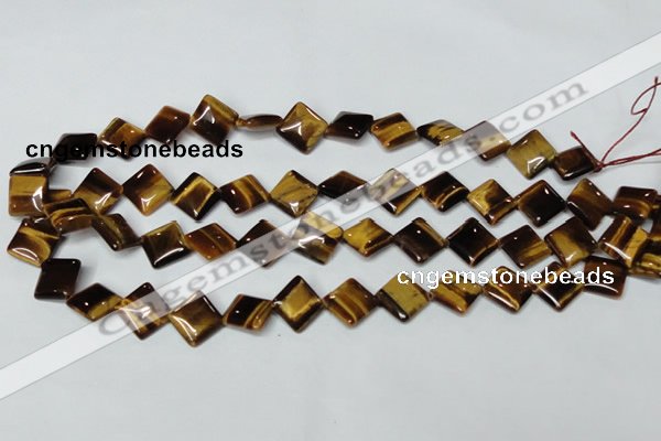 CTE186 15.5 inches 10*10mm diamond yellow tiger eye gemstone beads