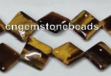 CTE187 15.5 inches 12*12mm diamond yellow tiger eye gemstone beads