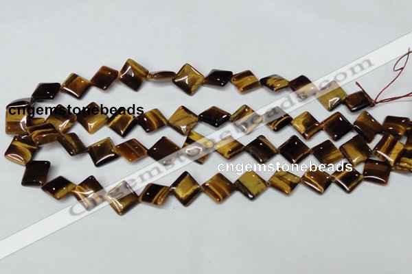 CTE187 15.5 inches 12*12mm diamond yellow tiger eye gemstone beads