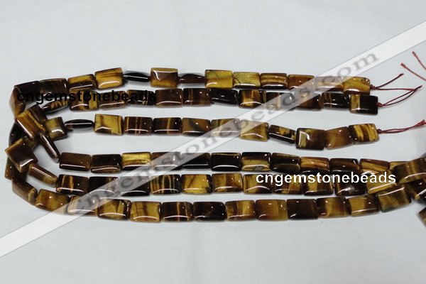 CTE188 15.5 inches 10*14mm rectangle yellow tiger eye gemstone beads