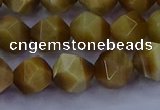 CTE1903 15.5 inches 10mm faceted nuggets golden tiger eye beads