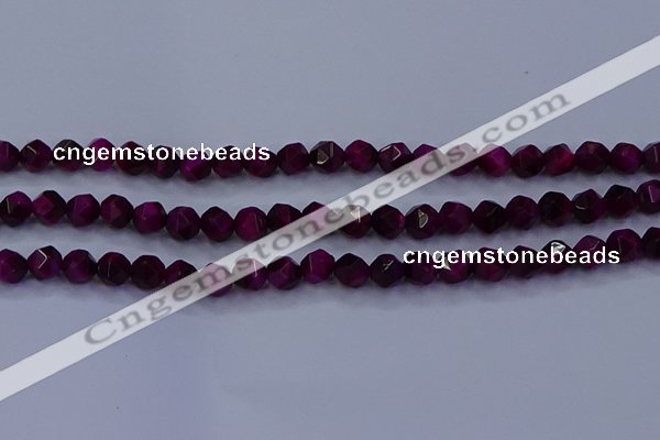 CTE1906 15.5 inches 6mm faceted nuggets red tiger eye beads