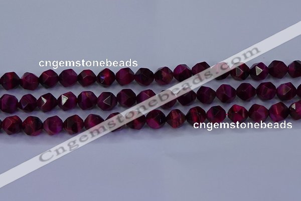 CTE1907 15.5 inches 8mm faceted nuggets red tiger eye beads