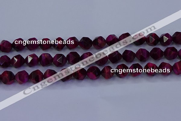 CTE1908 15.5 inches 10mm faceted nuggets red tiger eye beads