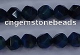 CTE1911 15.5 inches 6mm faceted nuggets blue tiger eye beads