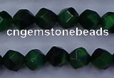 CTE1921 15.5 inches 6mm faceted nuggets green tiger eye beads