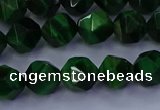 CTE1922 15.5 inches 8mm faceted nuggets green tiger eye beads